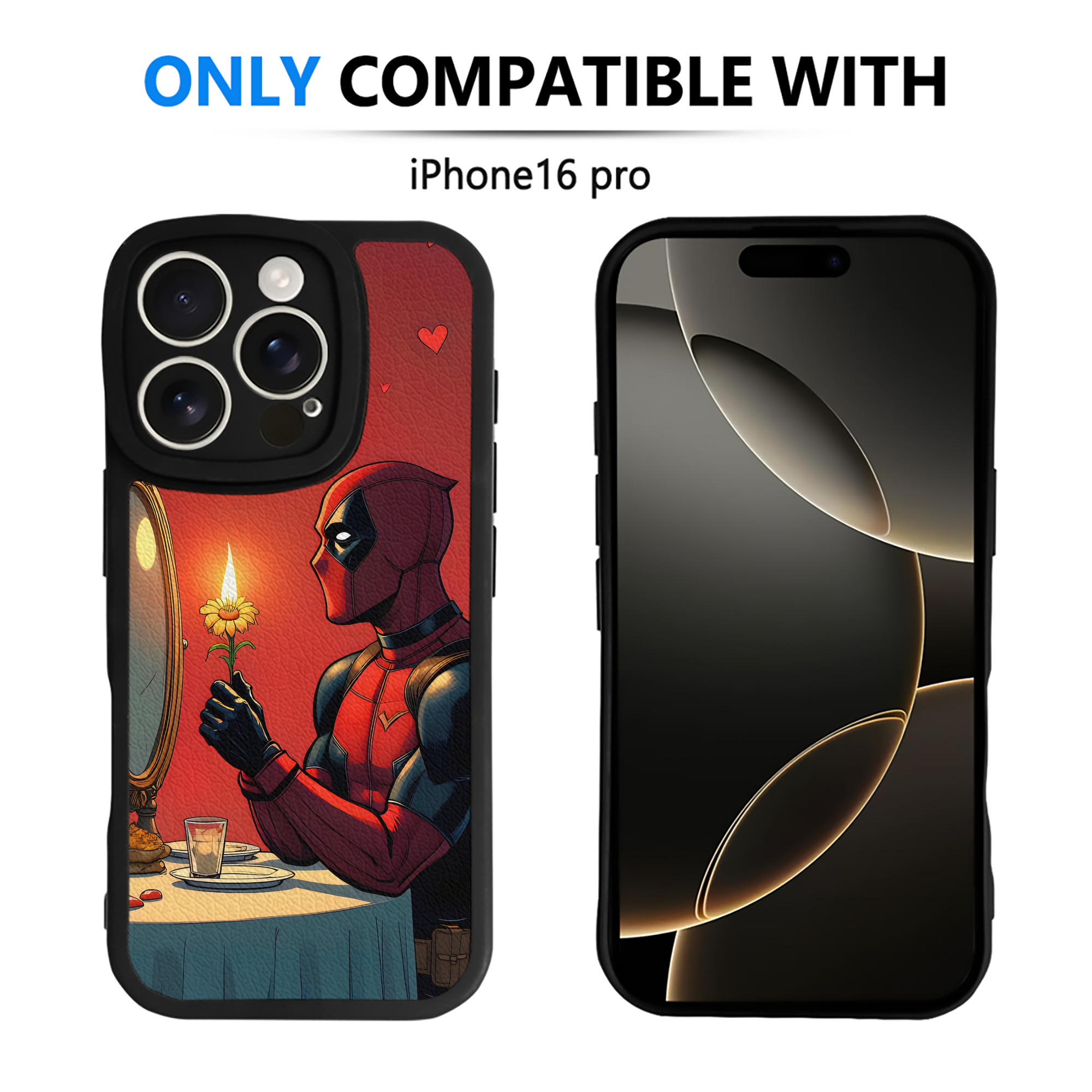 （画像用） Deadpool デッドプール 【iPhone 16シリーズ対応】シリコンスマホケース（レザー調） 材質：シリコン